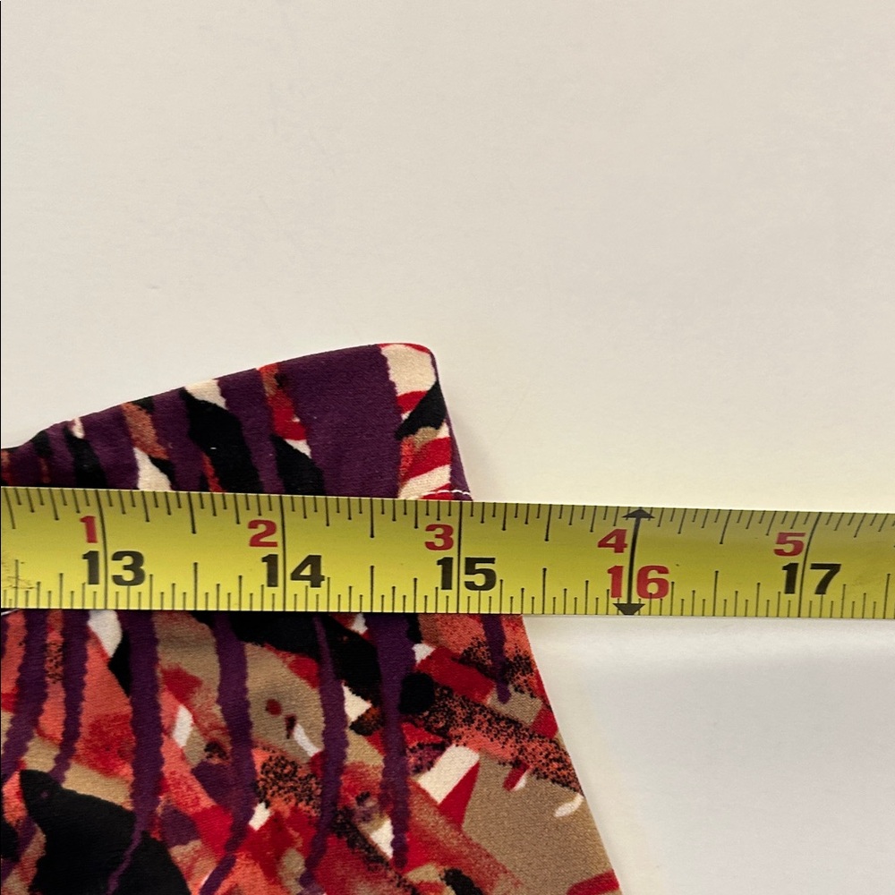 212 Collection Red Purple Leaf Print Skirt woman’s medium vacation working girl - Picture 3 of 8